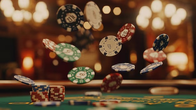 Live Sakong table with dealer and multiple player positions on prediksi77 login